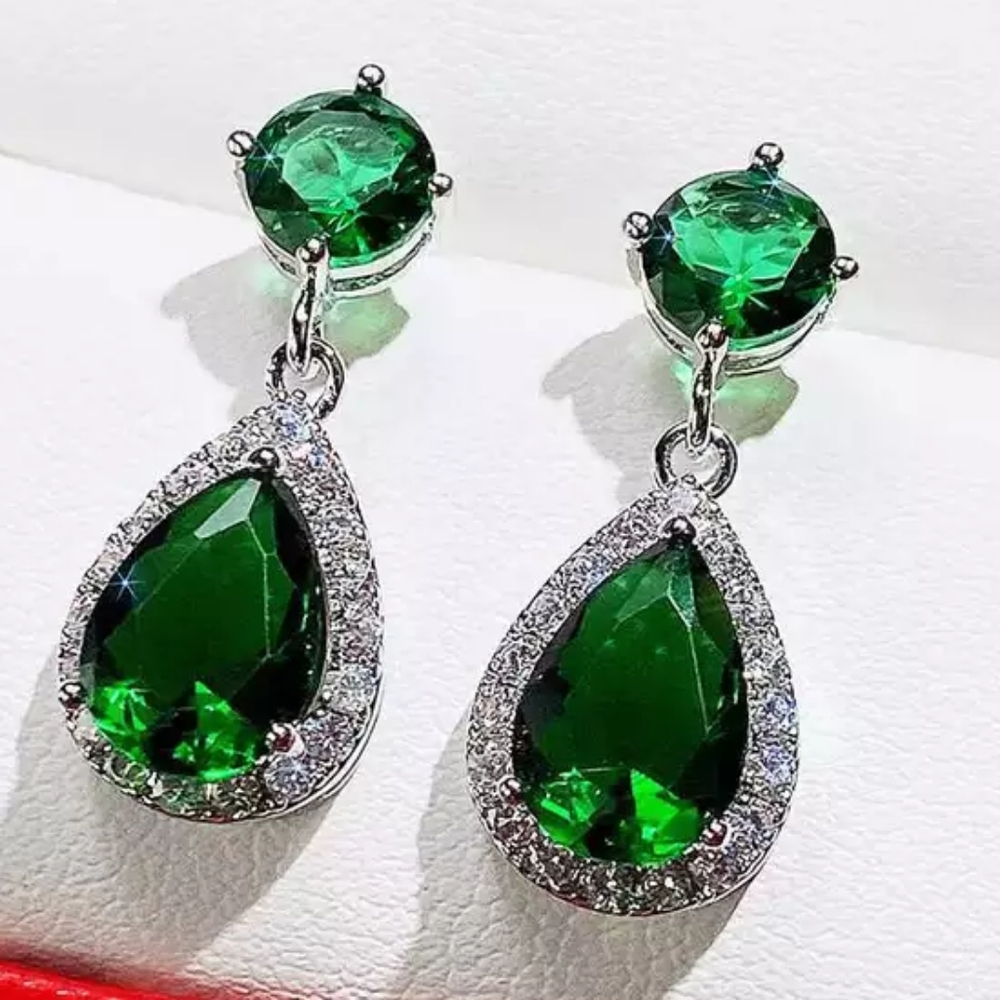 Sterling Silver Emerald earrings